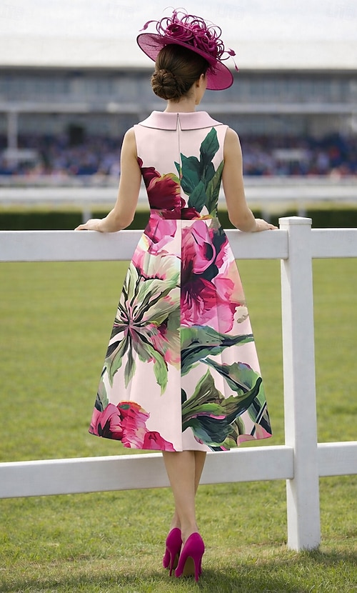 pink kentucky derby dress Women's Smith & Quinn White/Pink Lucy Size: Extra Small making it a perfect statement piece for any spring occasion A-Line Tea Length Derby Dress