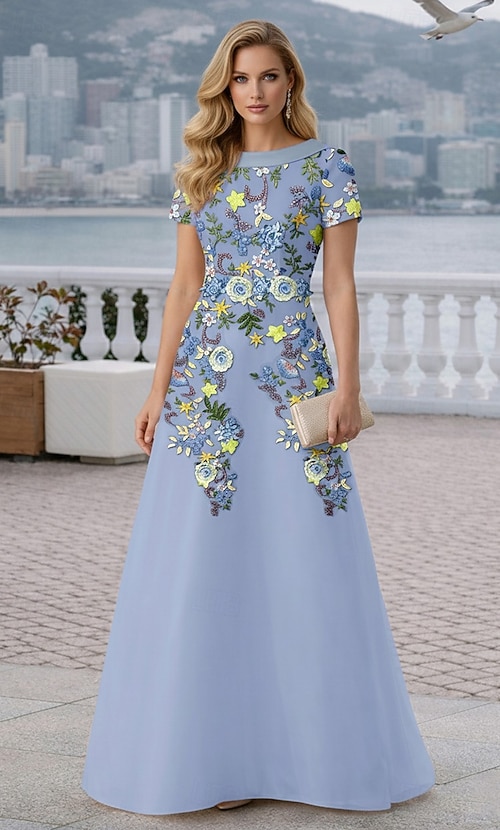pastel organza dress Women's Floral Print Organza Puff Sleeve Midi Dress, Pink