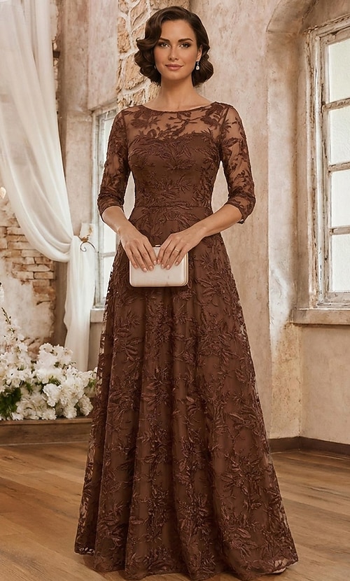 brown lace wedding guest dress AiiRZ Women's Brown Cap Sleeve Mock Neck Mini Dress With Lace Trim Hem Fall Winter Bodycon Party Dress Wedding GuestMISSGUIDED