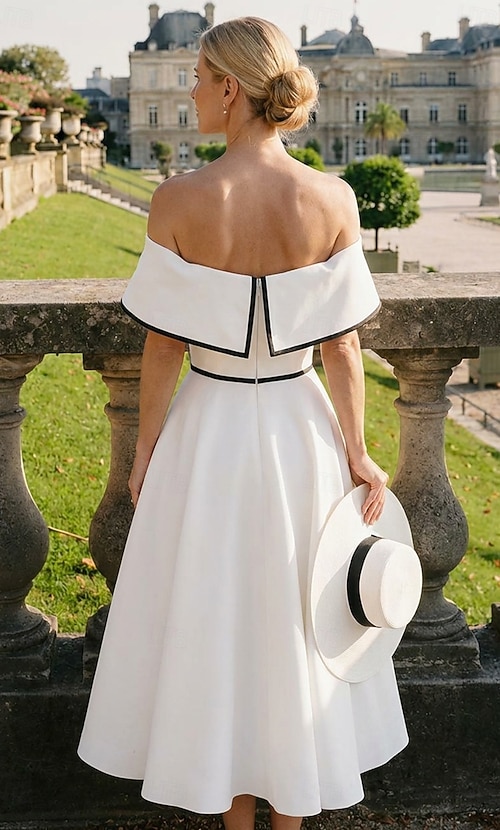 simple short white dresses Cicinia White Graduation Dresses Short Satin A-line Simple Beaded Mini