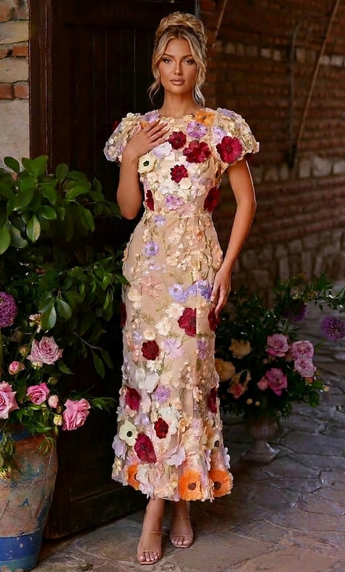 fashion elegant lace embroidered dress Deep V-Neck Long Prom Dress with Embroidered Lace Emerald / XLarge