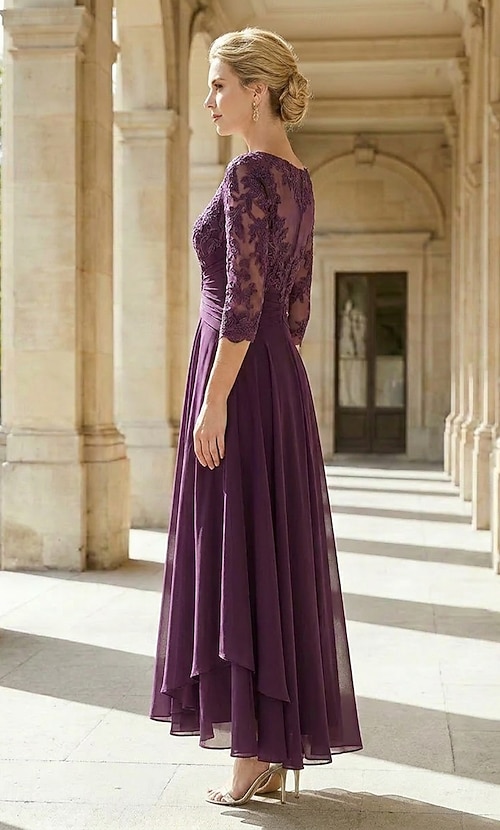ankle length evening dresses 23037 Measure Method Packing June Bridals Simple A Line