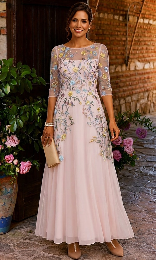 elegant ankle length mother of the bride dresses Sheath/Column V-Neck Ankle-Length Plus Size Mother of the Bride Dresses with Jacket & Sequins Beading Dusty Blue