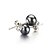 abordables Boucles d&#039;oreilles-925 boucles d&#039;oreille en argent sterling noir 6,5-7mm aa perle d&#039;eau douce (dszz056)