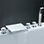billige Bathtub Faucets-Bathtub Faucet - Contemporary Chrome Roman Tub Ceramic Valve Bath Shower Mixer Taps / Brass / Three Handles Five Holes