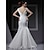 cheap Wedding Dresses-Mermaid / Trumpet Wedding Dresses V Neck Floor Length Satin Short Sleeve with Criss-Cross 2022
