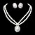 cheap Jewelry Sets-Beautiful Clear Crystals And Imitation Pearls Jewelry Set,Including Necklace And Earrings