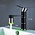 זול ברזים לחדר האמבטיה-חדר רחצה כיור ברז - LED / FaucetSet כרום סט מרכזי חור אחד / חור ידית אחת אחתBath Taps