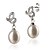 abordables Boucles d&#039;oreilles-aaa blanc perle 8-9 mm d&#039;eau douce avec fermoir en argent sterling
