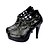 cheap Women&#039;s Boots-Top Quality PU Upper High Heels Short Boot With Ruffle Special Occasion Shoe/ Fashion Shoe(0987-X2984)