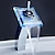 billige Armaturer til badeværelset-Håndvasken vandhane - LED / Vandfald Krom Basin Et Hul / Enkelt håndtag Et HulBath Taps / Messing