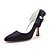 abordables Escarpins femme-top satin de qualité supérieure à talons hauts fermé orteils avec la chaussure de mode acrylique (0984-R-036)