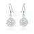cheap Earrings-Platinum Plated 925 Sterling Silver And Rhinestone Earrings