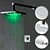 abordables Grifos de ducha-Conjunto - LED De Pared Moderno Cromo Válvula Cerámica Bath Shower Mixer Taps / Latón