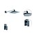 abordables Grifos de ducha-Grifo de ducha - Moderno Cromo Solo ducha Válvula Cerámica Bath Shower Mixer Taps / Sola manija Dos Agujeros