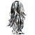 cheap Synthetic Wigs-Capless Synthetic Black Mixed White Curly Costume Party Wig