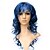זול פאות סינתטיות-Capless Long 100% Kasi Fiber Blue Costume Party Wig