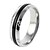 billige Ringe-mænds sølv med sort titanium stål ring