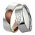 cheap Rings-Men&#039;s Silver With Chocolate Titanium Steel Ring