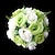 baratos Bouquets de Flores para Noiva-Bouquets de Noiva Redondo Rosas Buquês Casamento Festa / noite Cetim Verde 9.84&quot;(Aprox.25cm)