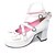 cheap Lolita Footwear-Women&#039;s Lolita Shoes Sweet Lolita Lace Up High Heel Shoes Bowknot 7.5 cm White PU Leather / Polyurethane Leather Polyurethane Leather Halloween Costumes