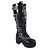 ieftine Încălțăminte Lolita-3 &quot;chunky heel platformă negru PU Lolita cizme cu catarama