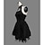 abordables Robes de Lolita-Princesse Gothique Lolita Punk robe de vacances Robe Femme Fille Coton Japonais Costumes de Cosplay Noir Couleur Pleine Sans Manches Court / Robe Punk Lolita