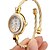 זול שעונים אופנתיים-בגדי ריקוד נשים שעוני אופנה שעון צמיד שעון זהב קווארץ אלגנטית אנלוגי לבן זהב / שנה אחת