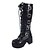 ieftine Încălțăminte Lolita-3 &quot;chunky heel platformă negru PU Lolita cizme cu catarama