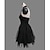 abordables Robes de Lolita-Princesse Gothique Lolita Punk robe de vacances Robe Femme Fille Coton Japonais Costumes de Cosplay Noir Couleur Pleine Sans Manches Court / Robe Punk Lolita