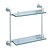 cheap Bath Accessories-2-tier Anodizing  Finish Aluminum Shelf with Satin Glass