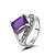 cheap Rings-Women&#039;s Black Purple Red Platinum Plated Square Jewelry