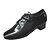 cheap Latin Shoes-Latin Shoes / Ballroom Shoes Leather / Patent Leather Oxford Lace-up Customizable Dance Shoes Black