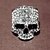 cheap Rings-Skull In Top Hat Ring – Rhinestones In Alloy