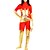 economico Tute zentai-rosso lycra spandex catsuit con oro lucido metallizzato modello femminile
