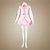 ieftine Costume din Jocuri Video-Inspirat de Vocaloid Sakura Miku Video Joc Costume Cosplay Costume Cosplay / Rochii Peteci Fără manșon Cămașă Fustă Mâneci Costume / Cravată / Șosete / Curea