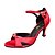 cheap Dance Shoes-Women&#039;s Latin Shoes / Ballroom Shoes Satin Sandal / Heel Rhinestone / Buckle Stiletto Heel Customizable Dance Shoes Gold / Black / Red