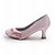 cheap Wedding Shoes-Women&#039;s Spring Summer Fall Winter Wedding Spool Heel Bowknot Ruffles Pink Ivory Gold