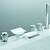 abordables Grifería para bañera-Grifo de bañera - Moderno Cromo Bañera romana Válvula Cerámica Bath Shower Mixer Taps / Tres manijas cinco hoyos