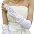 cheap Party Gloves-Satin Elbow Length Glove Bridal Gloves With Appliques