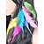 voordelige Clip-in-extensies-1 stuks clip in kleurrijke veren hair extensions