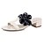 זול נעלי נשים-Leatherette T-strap Sandals With Low Chunky Heel And Flower (More Colors)