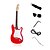 voordelige Elektrische gitaren-Strat custom elektrische gitaar met toebehoren in rood / zwarte kleur