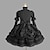 cheap Lolita Fashion Costumes-Princess Gothic Lolita Plus Size Punk Dress Women&#039;s Girls&#039; Cotton Japanese Cosplay Costumes Plus Size Customized Black Ball Gown Solid Colored Puff Balloon Sleeve Long Sleeve Medium Length