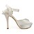 cheap Women&#039;s Shoes-Spring Summer Fall Platform Wedding Stiletto Heel Platform Flower Black Pink Red Ivory White Silver Gold