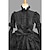 cheap Lolita Fashion Costumes-Princess Gothic Lolita Plus Size Punk Dress Women&#039;s Girls&#039; Cotton Japanese Cosplay Costumes Plus Size Customized Black Ball Gown Solid Colored Puff Balloon Sleeve Long Sleeve Medium Length