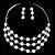 abordables Parures de Bijoux-ensemble de bijoux à trois couches blanc perle dames comprenant collier et boucles d&#039;oreilles