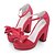 cheap Women&#039;s Shoes-Spring Summer Fall Platform Office &amp; Career Chunky Heel Platform Bowknot Blue Red