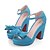 cheap Women&#039;s Shoes-Spring Summer Fall Platform Office &amp; Career Chunky Heel Platform Bowknot Blue Red