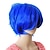billiga Syntetiska peruker utan hätta-Capless högsta kvalitet kvalitet syntetiskt blå färg kort hår peruk
